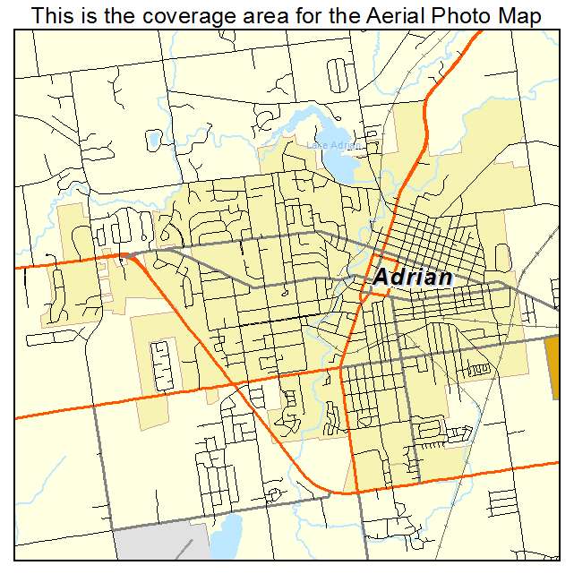Adrian, MI location map 
