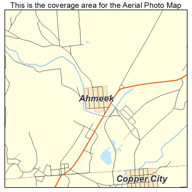 Ahmeek, MI location map 