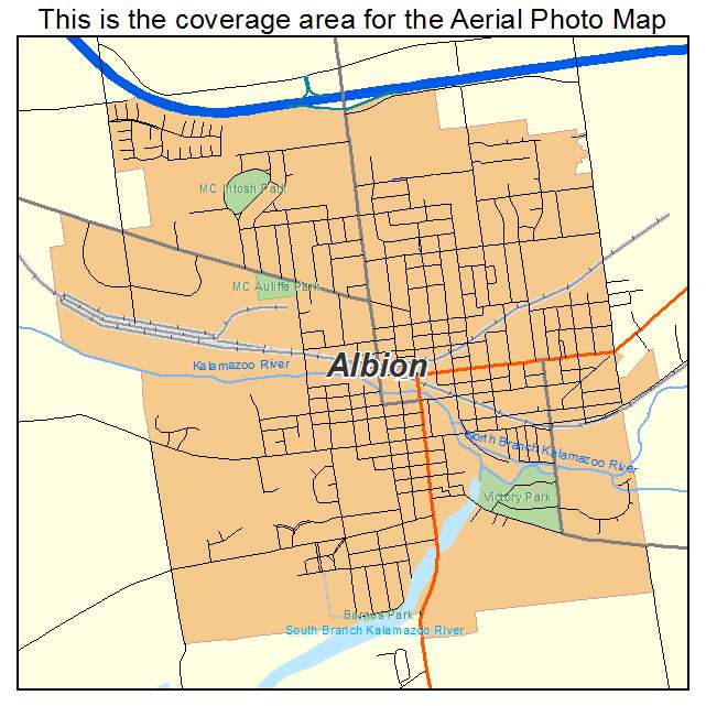 Albion, MI location map 