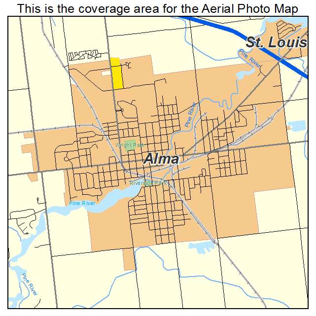 Alma, MI location map 