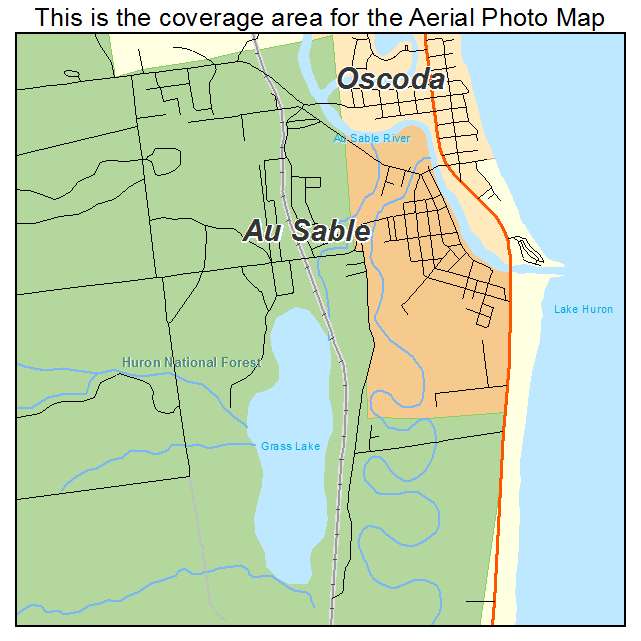 Au Sable, MI location map 