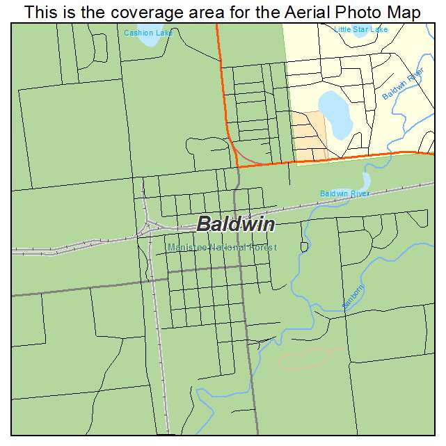 Baldwin, MI location map 