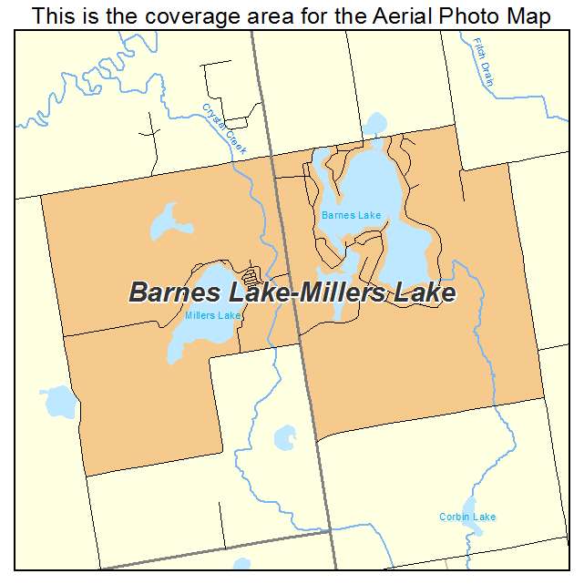 Barnes Lake Millers Lake, MI location map 