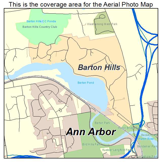 Barton Hills, MI location map 