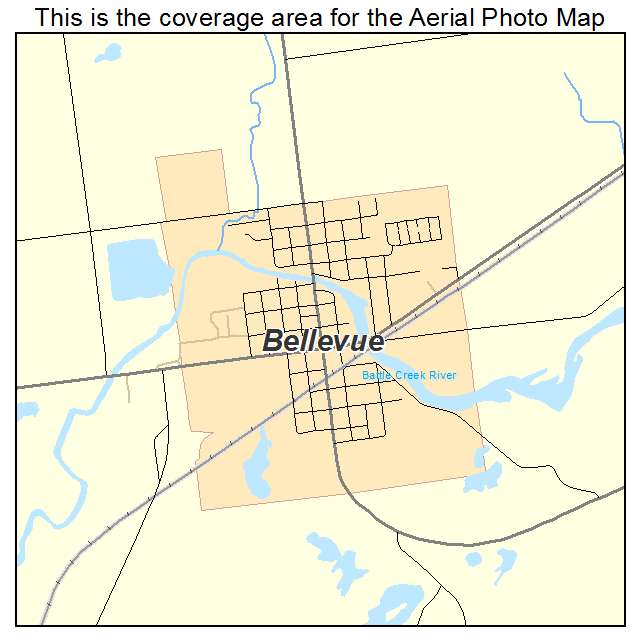 Bellevue, MI location map 