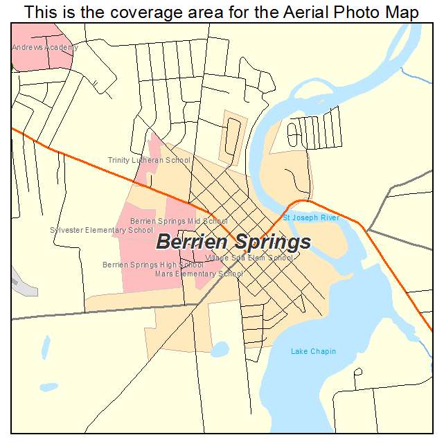 Berrien Springs, MI location map 