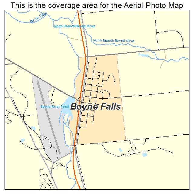 Boyne Falls, MI location map 