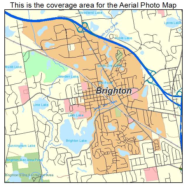 Brighton, MI location map 