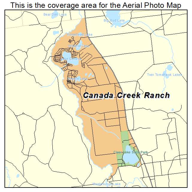 Canada Creek Ranch, MI location map 