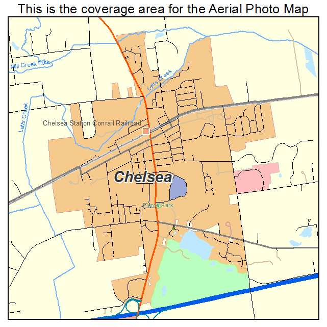 Chelsea, MI location map 