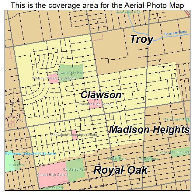 Clawson, MI location map 