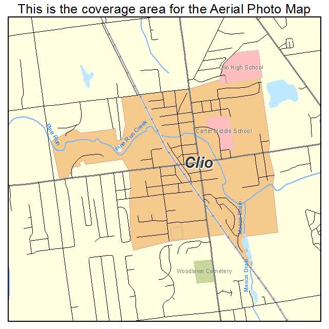 Clio, MI location map 