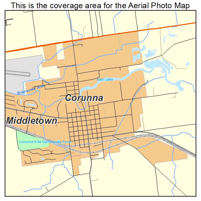 Corunna, MI location map 