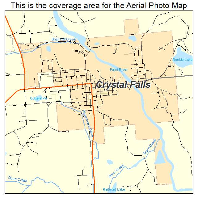 Crystal Falls, MI location map 