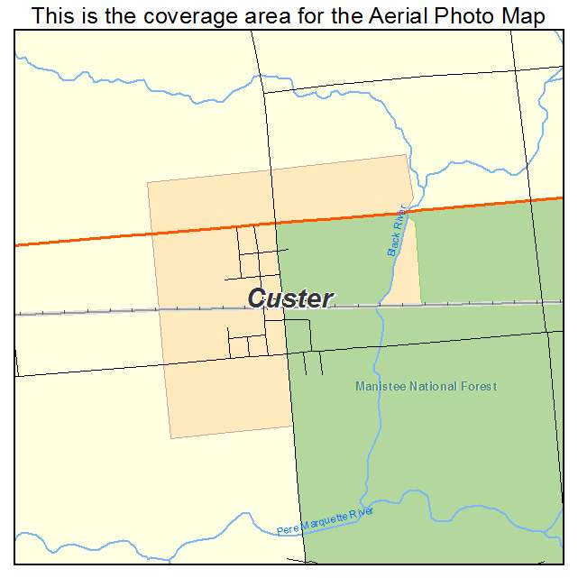 Custer, MI location map 