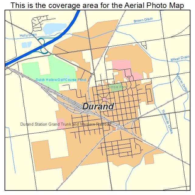 Durand, MI location map 