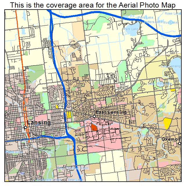 East Lansing, MI location map 