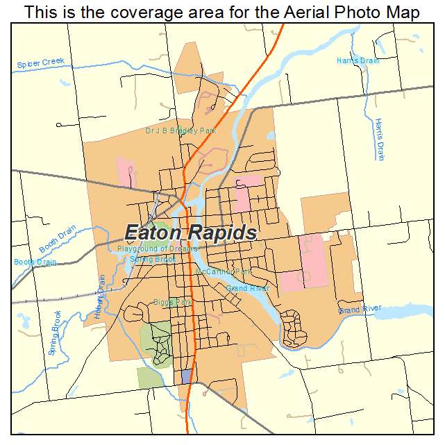 Eaton Rapids, MI location map 