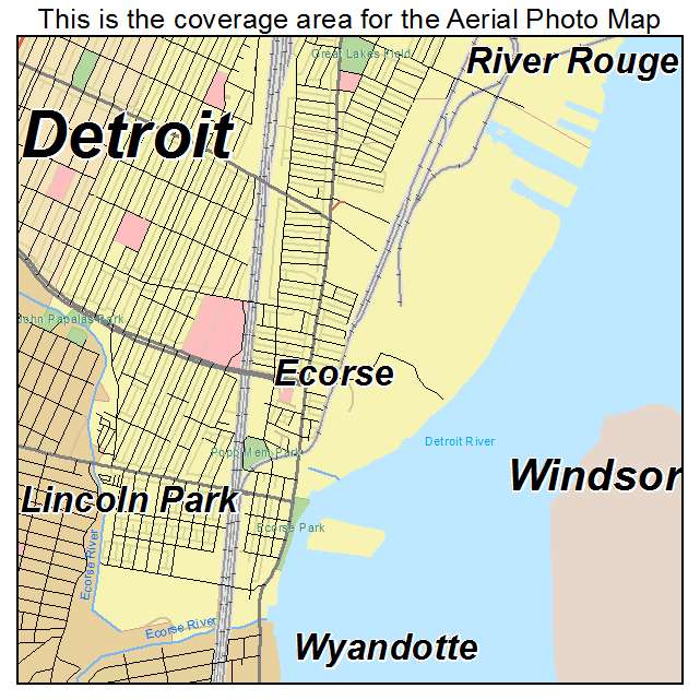 Ecorse, MI location map 