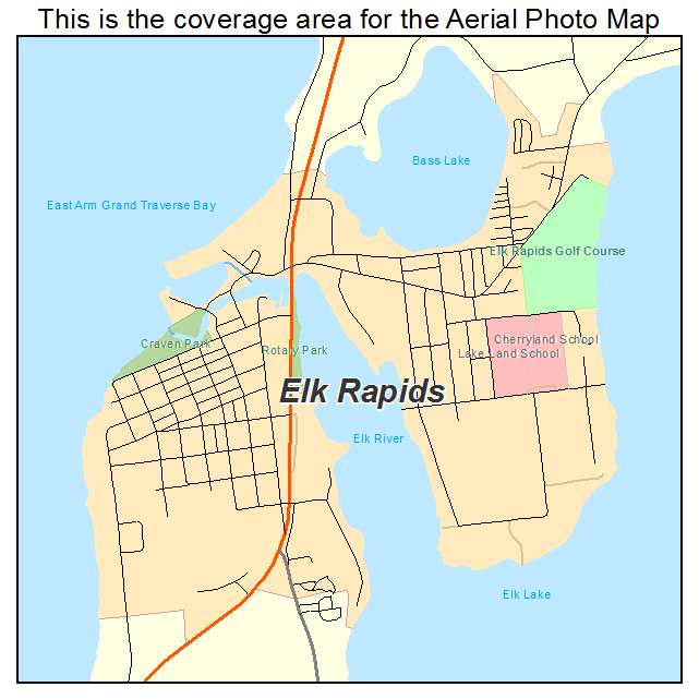 Elk Rapids, MI location map 