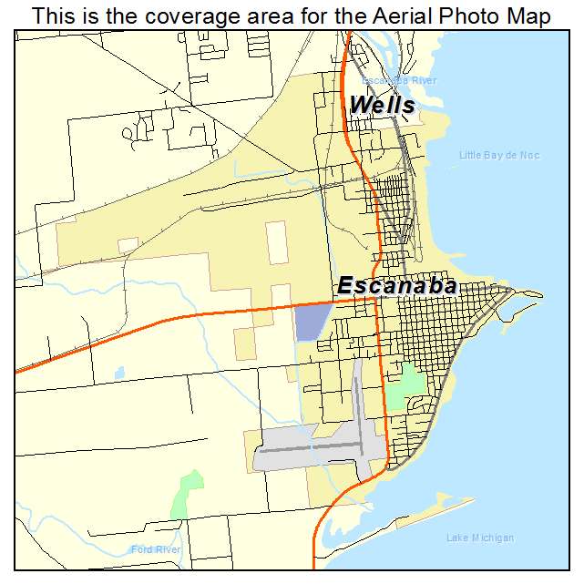 Escanaba, MI location map 