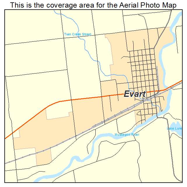 Evart, MI location map 