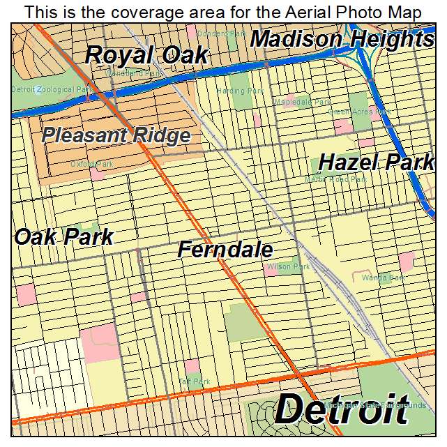 Ferndale, MI location map 