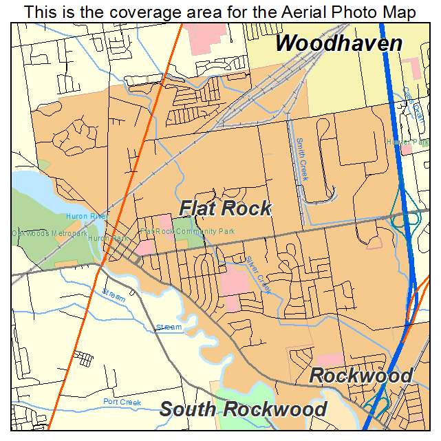 Flat Rock, MI location map 