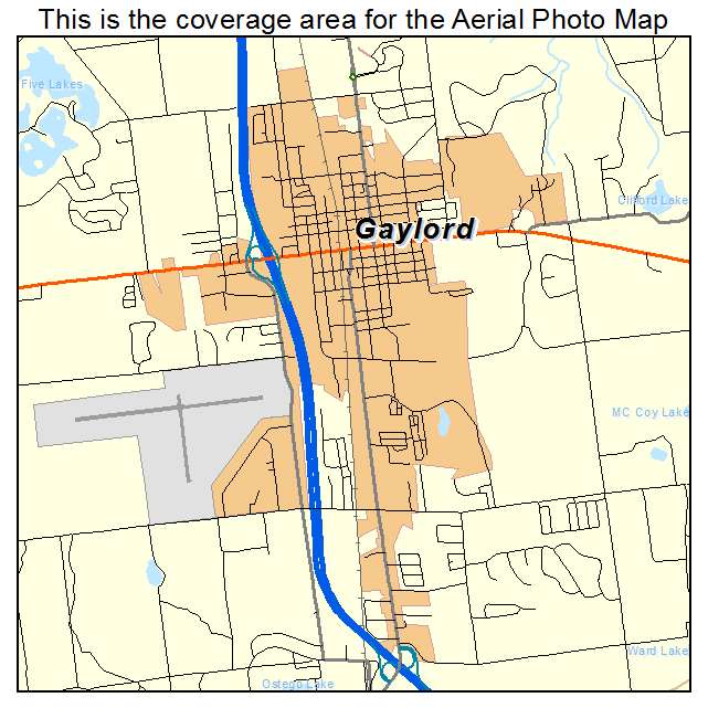 Gaylord, MI location map 