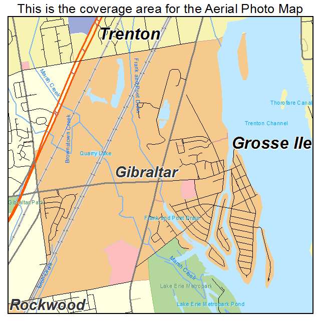 Gibraltar, MI location map 