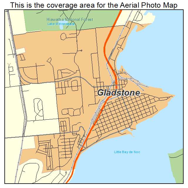 Gladstone, MI location map 