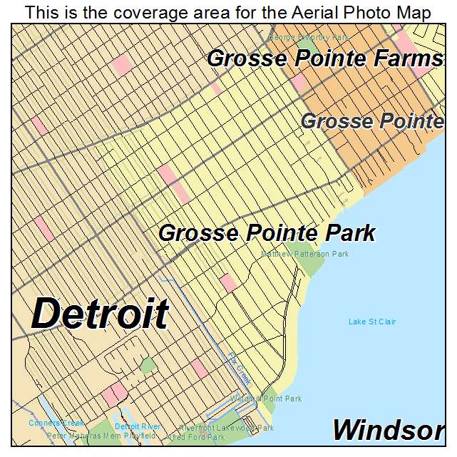 Grosse Pointe Park, MI location map 