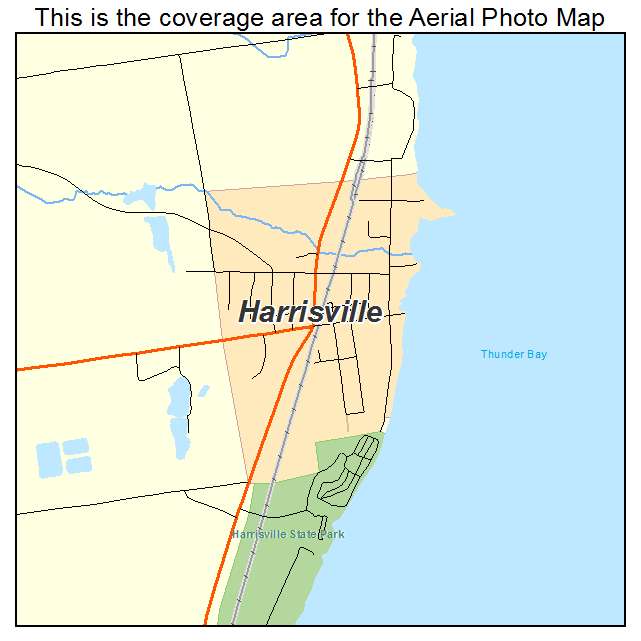 Harrisville, MI location map 