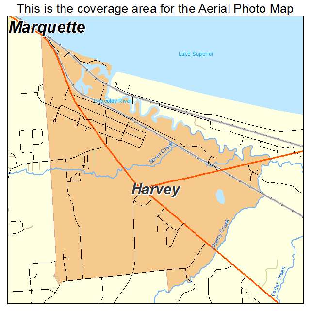 Harvey, MI location map 