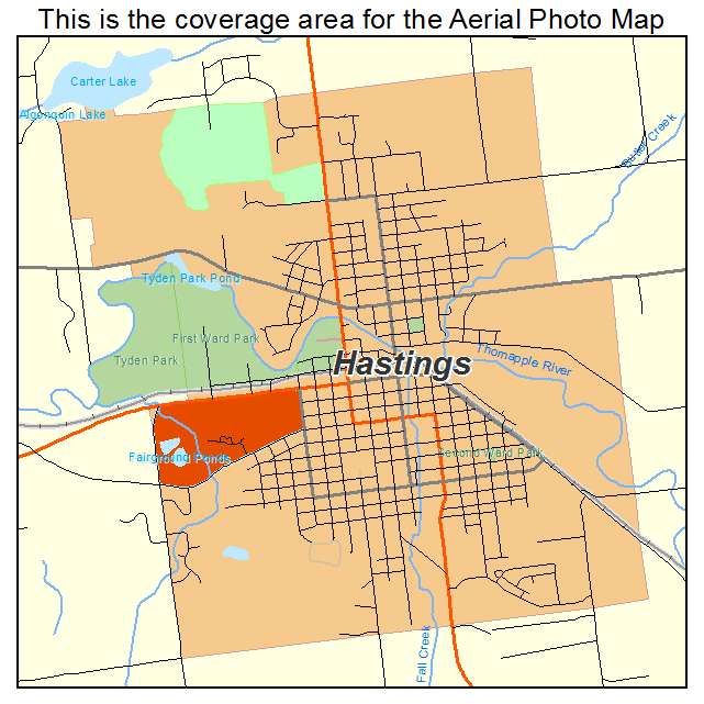 Hastings, MI location map 