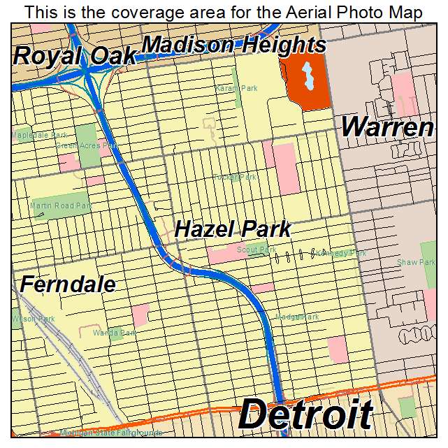 Hazel Park, MI location map 