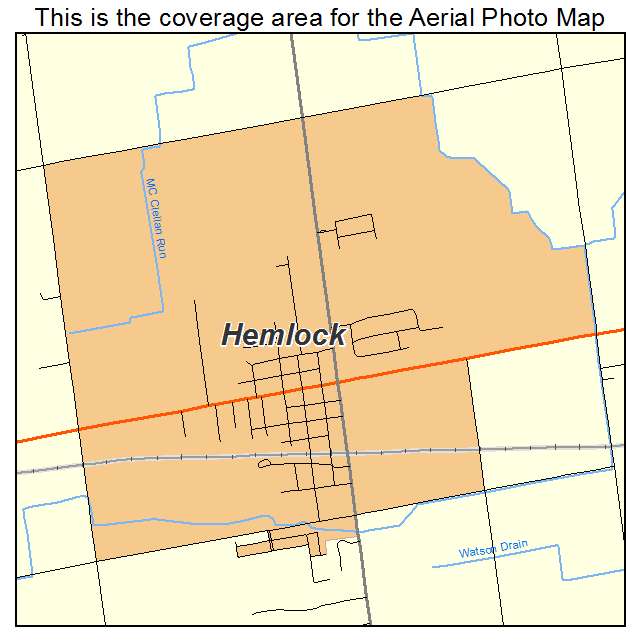 Hemlock, MI location map 