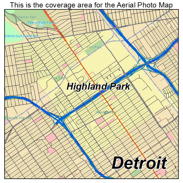 Highland Park, MI location map 