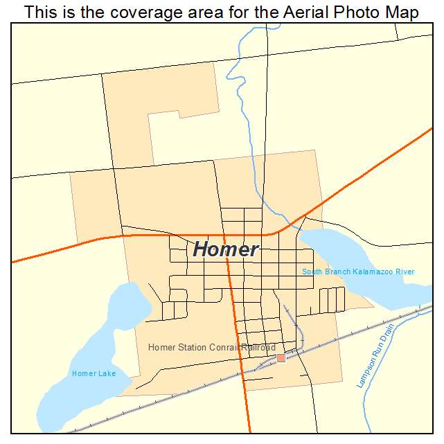 Homer, MI location map 