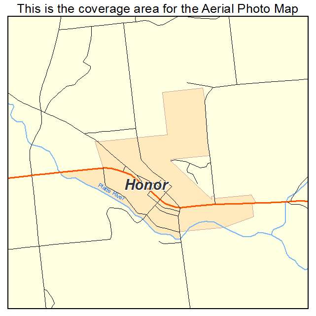 Honor, MI location map 
