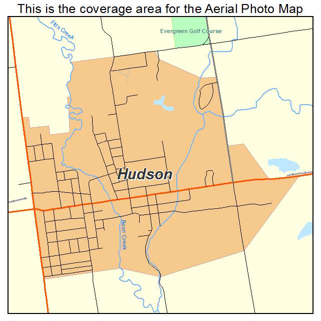 Hudson, MI location map 