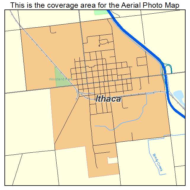 Ithaca, MI location map 