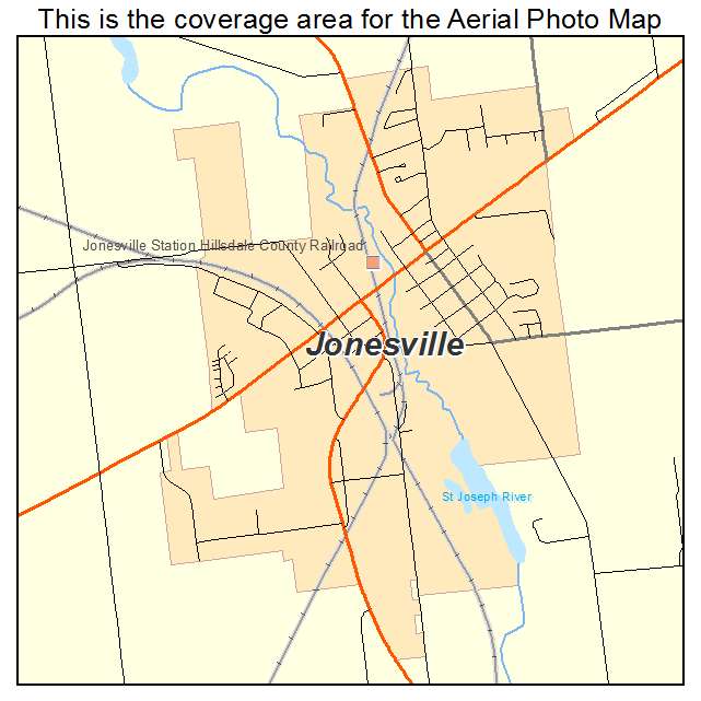 Jonesville, MI location map 