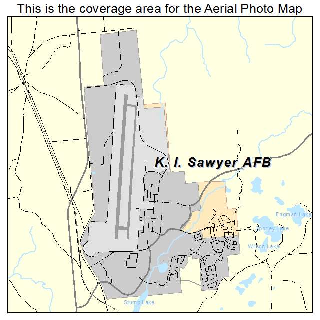 K I Sawyer AFB, MI location map 
