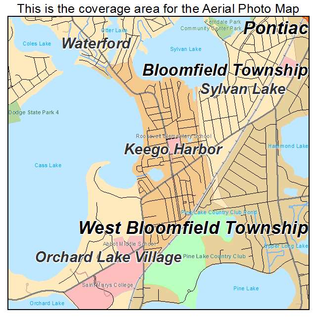 Keego Harbor, MI location map 