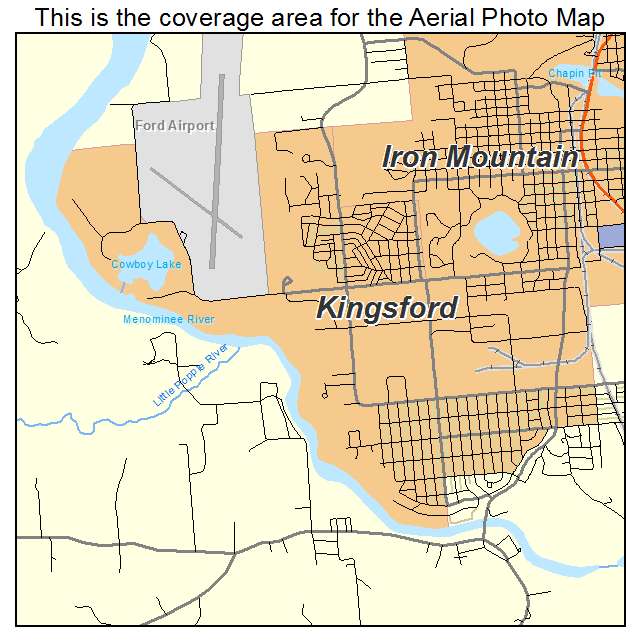 Kingsford, MI location map 