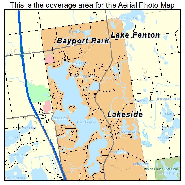 Lake Fenton, MI location map 