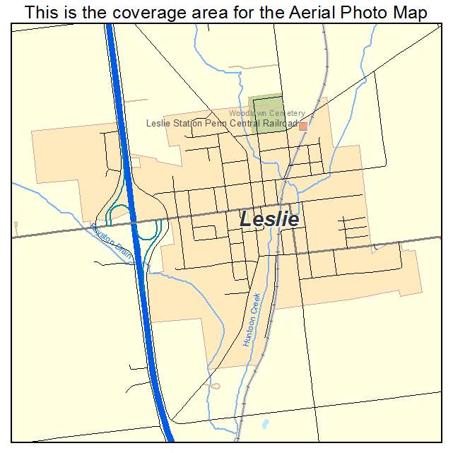Leslie, MI location map 
