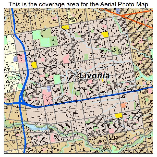 Livonia, MI location map 