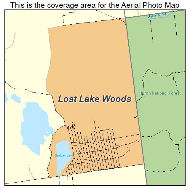 Lost Lake Woods, MI location map 